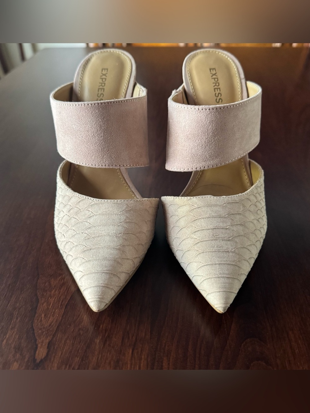 Express Textured Heeled Mules